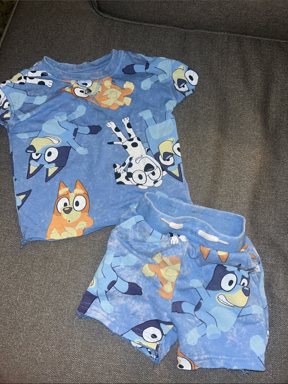 Bluey Kids Two-Piece  Set - Blue Short Sleeve Top & Shorts